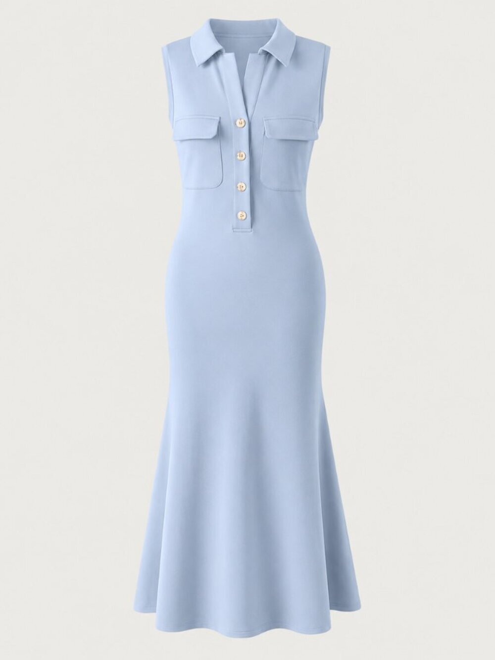 *NWT* OGL ButterCream Pocket Sleeveless Midi Dress in Powder Blue; Size Large